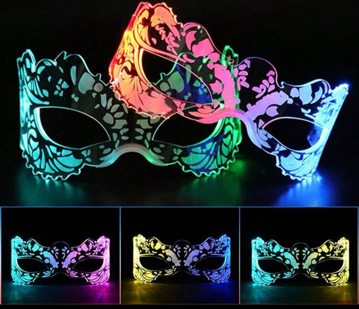 Gemusterte LED Brille mit Farbwechselmodus