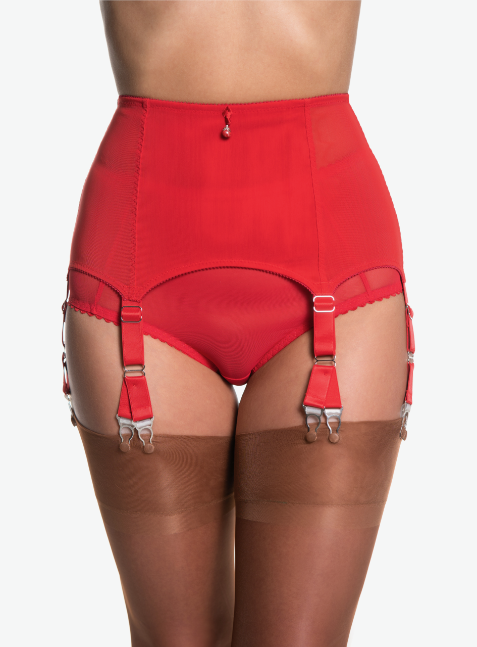 Strumpfhalter SECRET LOVE in ROT mit V-Clip-Strapsen